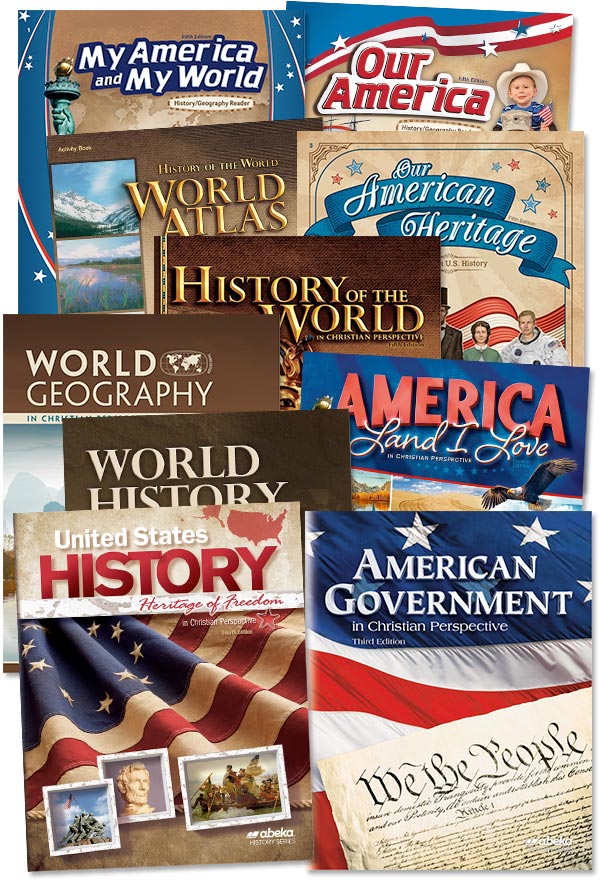 Sample selection of books from Abeka History and Geography curriculum