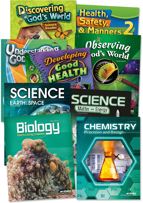 Sample selection of books from Abeka Science curriculum