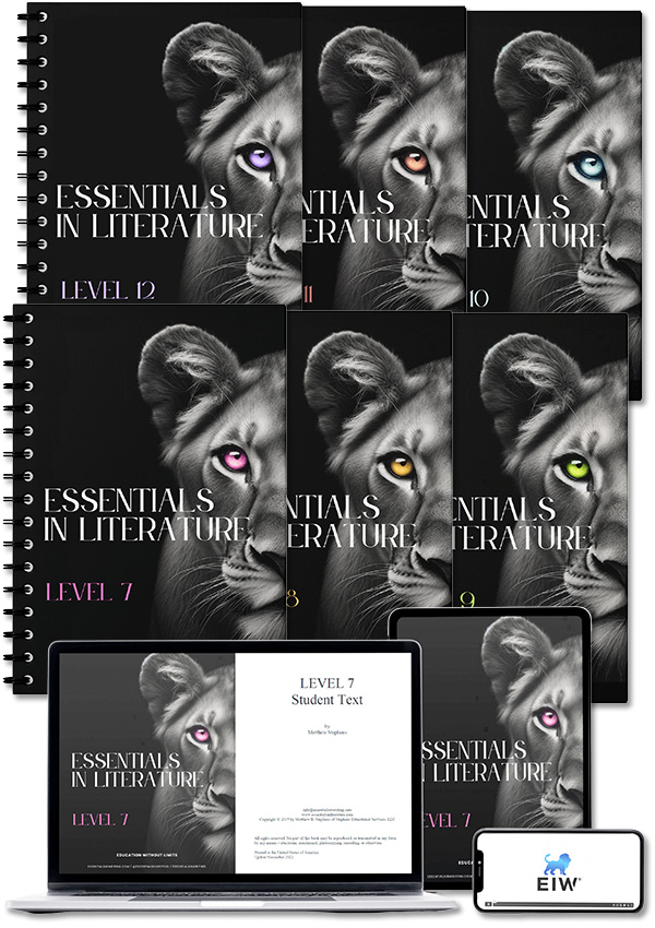 Levels 7-12 books from the Essentials in Literature curriculum