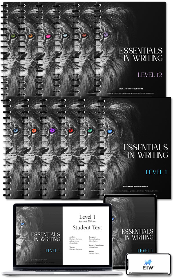 Levels 1-12 books from the Essentials in Writing curriculum
