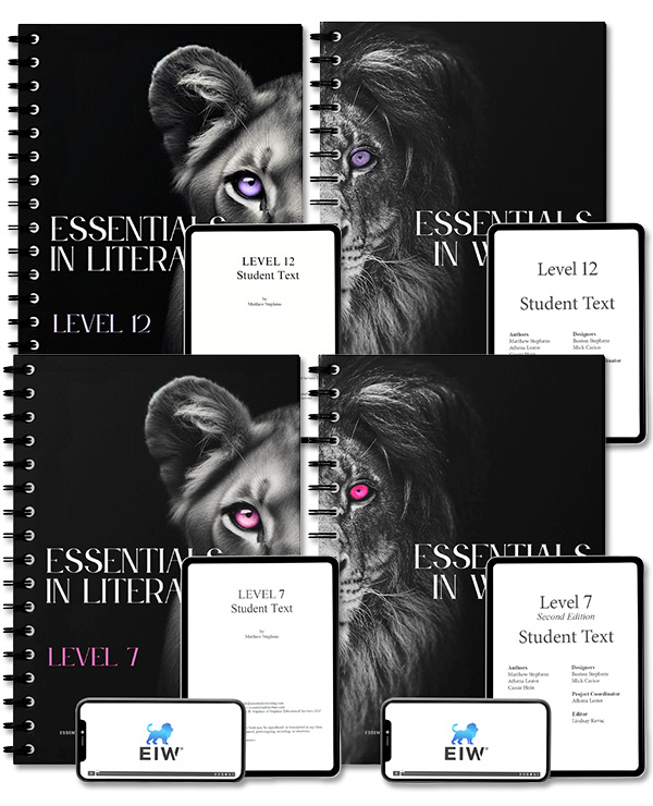 Level 7 and Level 12 books from Essentials in Writing & Literature Bundles