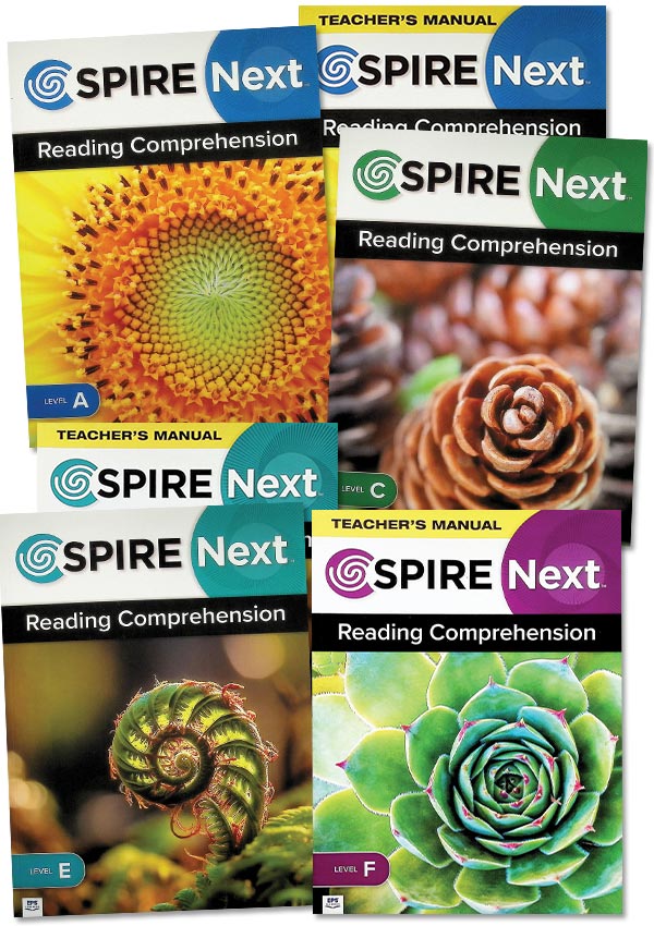 Sample selection of 5 books from the SPIRE Next Reading Comprehension curriculum