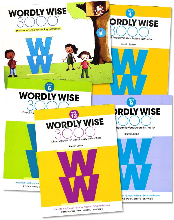 Sample selection of 5 books from the Wordly Wise 3000 curriculum