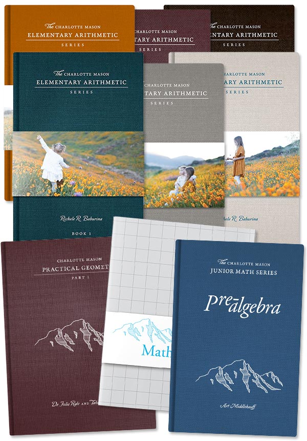 Sample selection of books from The Charlotte Mason Elementary Arithmetic curriculum